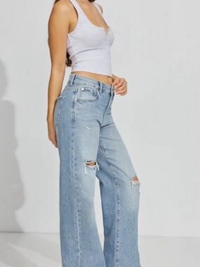 68 ~ Garage Wide-Leg Distressed Jeans